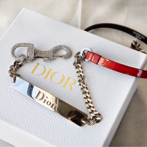 Dior 2003 “Hardcore” Patent Belt w/ Swarovski Chain - Picture 1 of 11